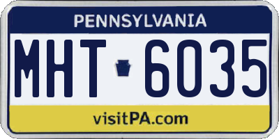 PA license plate MHT6035
