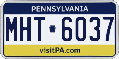 PA license plate MHT6037