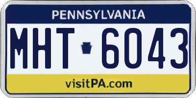 PA license plate MHT6043