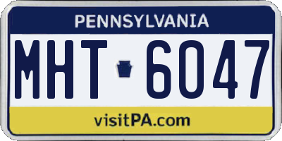 PA license plate MHT6047