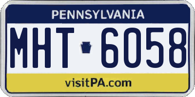 PA license plate MHT6058
