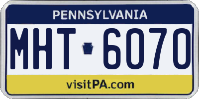 PA license plate MHT6070