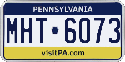 PA license plate MHT6073