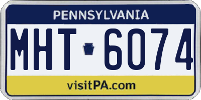PA license plate MHT6074