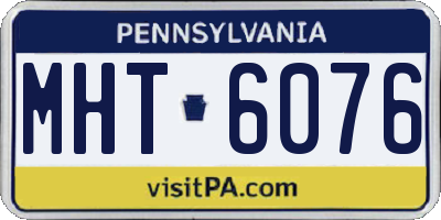 PA license plate MHT6076