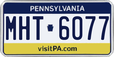 PA license plate MHT6077