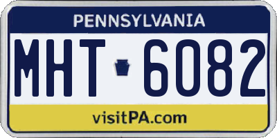 PA license plate MHT6082