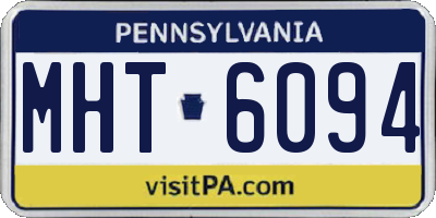 PA license plate MHT6094