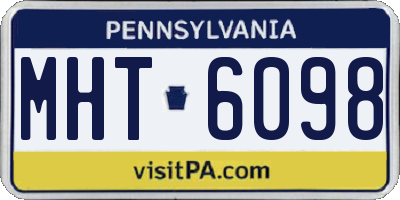 PA license plate MHT6098