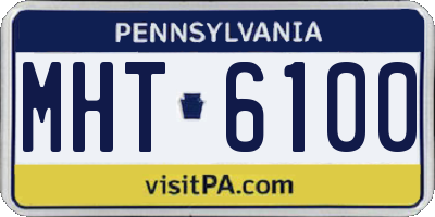PA license plate MHT6100
