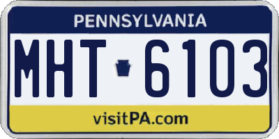 PA license plate MHT6103