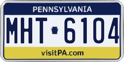 PA license plate MHT6104