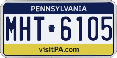 PA license plate MHT6105