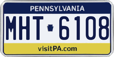PA license plate MHT6108