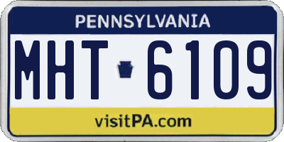 PA license plate MHT6109