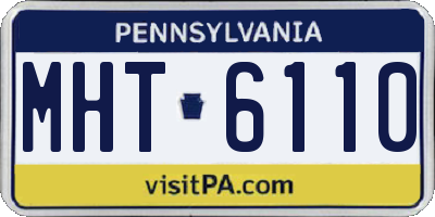 PA license plate MHT6110