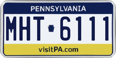 PA license plate MHT6111
