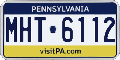 PA license plate MHT6112