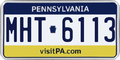 PA license plate MHT6113