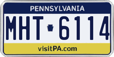 PA license plate MHT6114