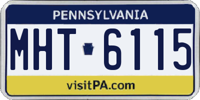 PA license plate MHT6115