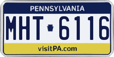 PA license plate MHT6116