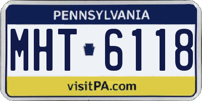 PA license plate MHT6118