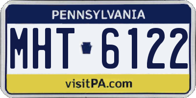 PA license plate MHT6122