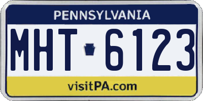 PA license plate MHT6123