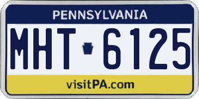 PA license plate MHT6125