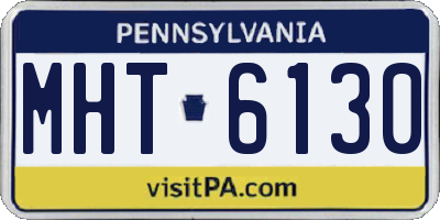 PA license plate MHT6130