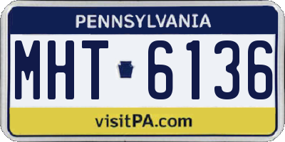 PA license plate MHT6136