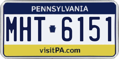 PA license plate MHT6151