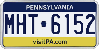 PA license plate MHT6152