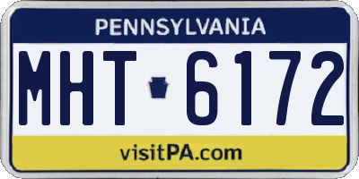 PA license plate MHT6172