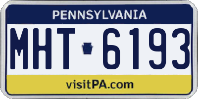 PA license plate MHT6193