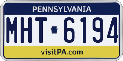 PA license plate MHT6194