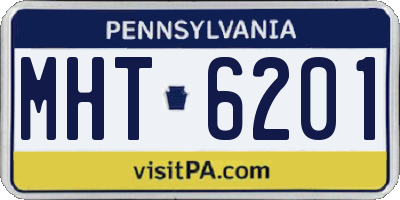 PA license plate MHT6201