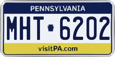 PA license plate MHT6202