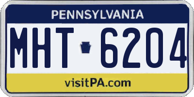 PA license plate MHT6204