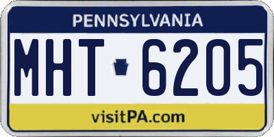 PA license plate MHT6205