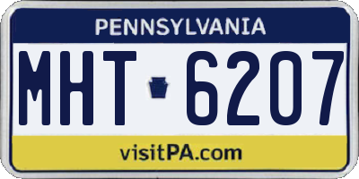 PA license plate MHT6207