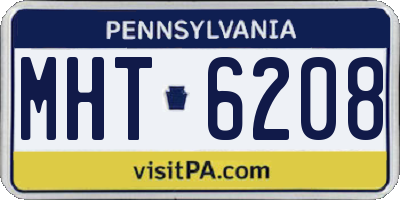 PA license plate MHT6208