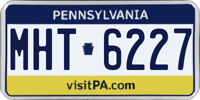 PA license plate MHT6227