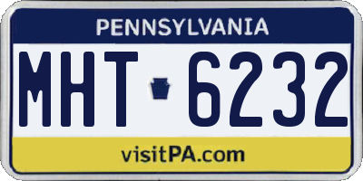 PA license plate MHT6232