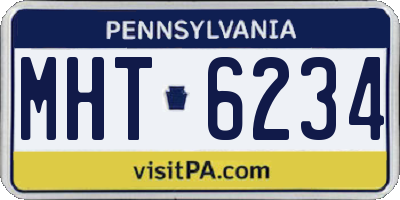PA license plate MHT6234