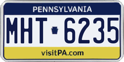 PA license plate MHT6235
