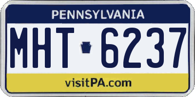 PA license plate MHT6237