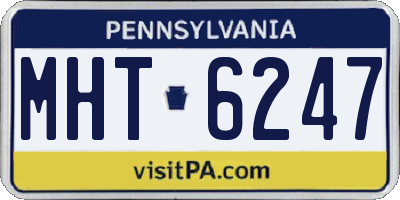 PA license plate MHT6247