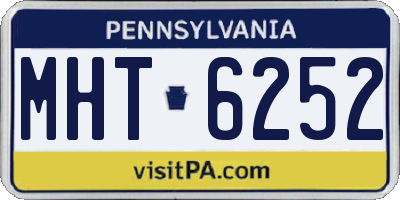 PA license plate MHT6252